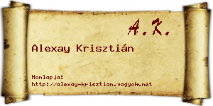 Alexay Krisztián névjegykártya