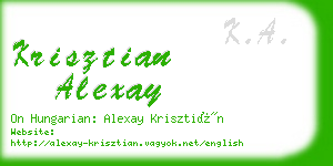 krisztian alexay business card